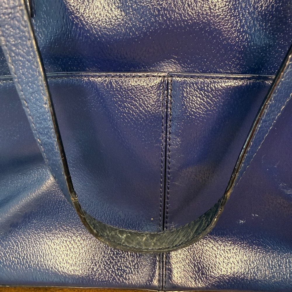 Kate Spade Navy Blue Leather Tote Bag – Grand Street Gabriel - Picture 3 of 12